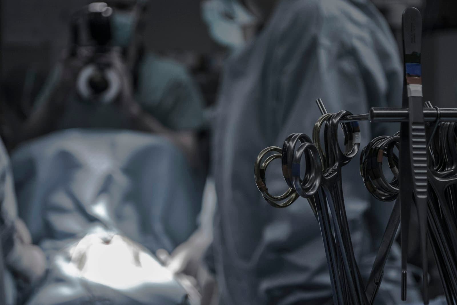 Surgical instruments in operating theatre